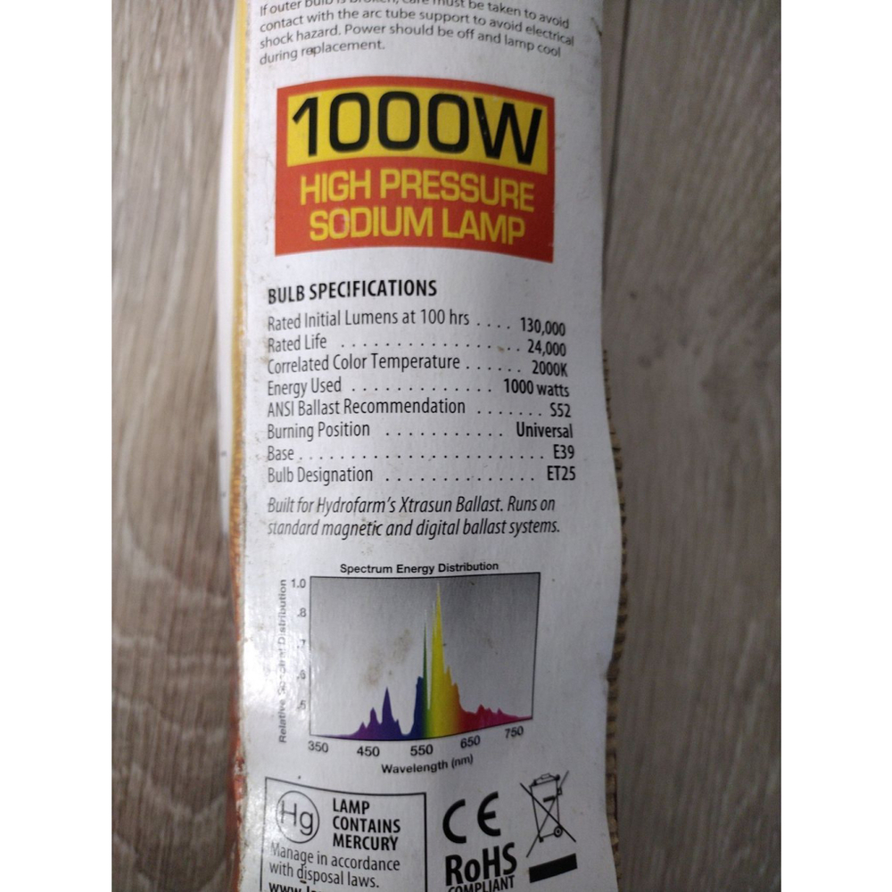 XTRASUN 1000W High Pressure Sodium Lamp(HPS) - Picture 6 of 6
